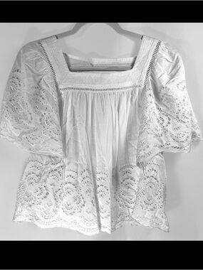 Madewell Flutter Sleeve Top White XS